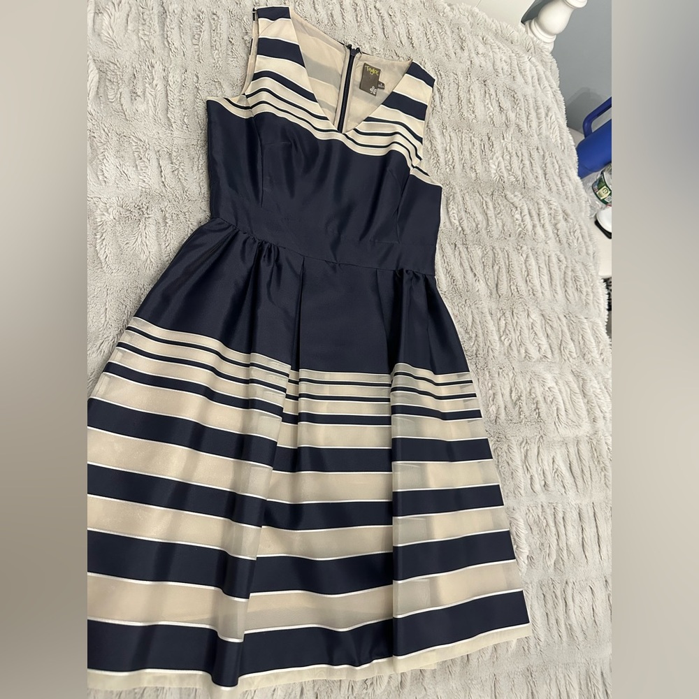 Navy and White Mini Dress